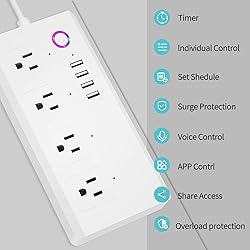 XENON Smart Power Strip - Surge Protector with 4