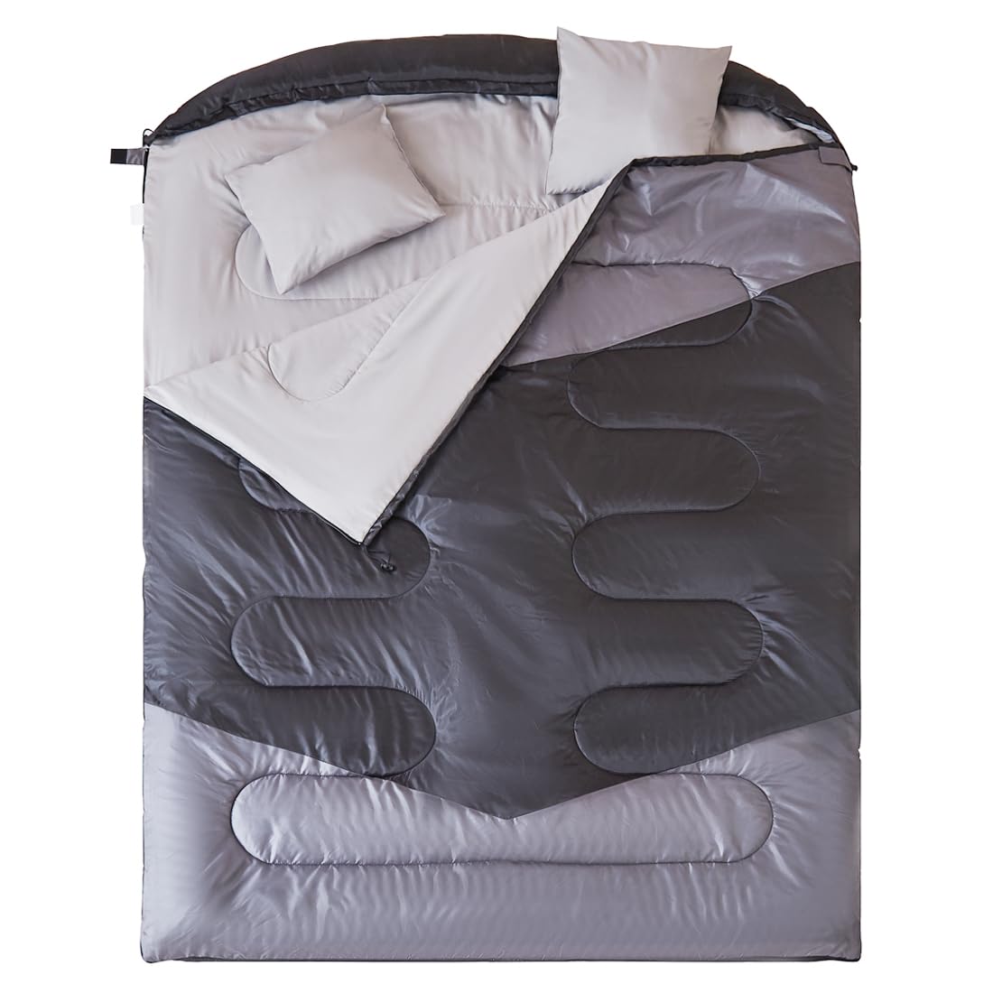 oaskys Double Sleeping Bag for Adults with 2 Pillows - Queen Size XL Waterproof Sleeping Bag for All Season Camping Hiking Backpacking 2 Person Sleeping Bags for Cold Weather & Warm Image oaskys Double Sleeping Bag for Adults with 2 Pillows - Queen Size XL Waterproof Sleeping Bag for All Season Camping Hiking Backpacking 2 Person Sleeping Bags for Cold Weather & Warm Image