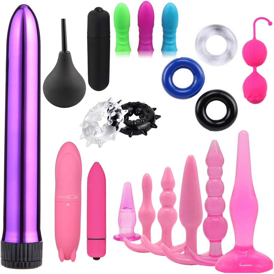 Flosky 20PCS Multi-Type Di-do Vibrarator Amal Plugs Games Toys Kit for Couples