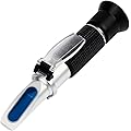 Anpro Brix Refractometer, Beer Wort Refractometer, Dual Scale - Specific Gravity 1.000-1.120 and Brix 0-32%, Replaces Homebrew Hydrometer (Aluminum)