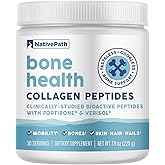 NativePath Bone Health Collagen Peptides, Type 1 & 3, with Fortibone and Verisol, 7.9 Ounce, 30 Servings