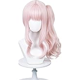 Pink Ponytail Wig for Mizuki Akiyama Cosplay Wig Costume Girls Women Anime PJSK Long Ponytails Wigs for Halloween Christmas with Cap (Pink)