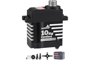 HobbyPark Waterproof 10kg RC Micro Servo High Torque Coreless Motor Metal Gears for 1/18 TRX4M Steering Servo & Sub-Micro Shift Servo TRX4 SCX10 1/10 RC Crawler Car Robot Digital Programmable 180°