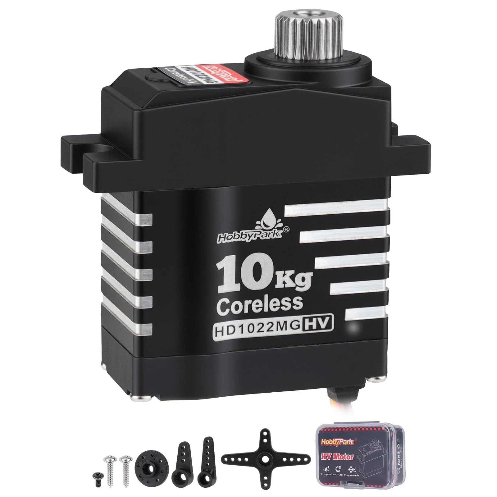 Photo 1 of HobbyPark Waterproof 10kg RC Micro Servo High Torque Coreless Motor Metal Gears for 1/18 TRX4M Steering Servo & Sub-Micro Shift Servo TRX4 SCX10 1/10 RC Crawler Car Robot Digital Programmable 180°