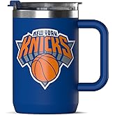 Hydrapeak x NBA Officially Licensed New York Knicks 18oz Insulated Coffee Mug with Flip Lid and Handle for Travel, Cold/Hot, Stainless Steel Coffee Cup Insulated, BPA-Free Double Walled, Tea Mug