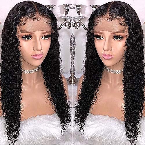 Lace Front Wigs Human Hair 130% density Curly Hair Bleached Konts Brazilian Virgin Hair Glueless Lace Front Wigs for Black Women Natural Hairline with Baby Hair(18 Inch Free Part)