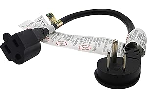 FIRMERST 1875W Flat Plug Extension Cord 1 Foot, 15A 14 AWG Black