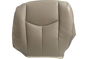 NLQR Front Driver Side Bottom Replacement Seat Cover Medium Neutral Tan 522 Microfiber Leather Compatible with Chevy Silverado Avalanche GMC Sierra 2003-2007