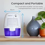 Pro Breeze 500ml Premium Dehumidifier 250ml/Day 15-30C 2200ft³ White view 5