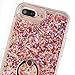 iPhone 7 Plus Case with 360° Ring Holder - SUPVIN Fashion Crystal Clear Quicksand Liquid, Floating Luxury Bling Glitter Sparkle Diamond Ultra Thin Case for 5.5 inch iPhone 7 Plus / 8 Plus (Rose Gold)