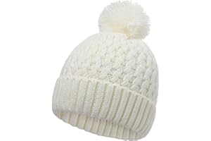 Peninpha Winter Hat for Kids Children, Girls Beanie with Pom Pom, Girls Accessories Knit Beanies Cap Age 7-12