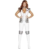 Sexy Astronaut Commander Costume (M 6) White/Grey