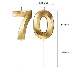 70th Birthday Candles Numbers for Cakes Candle