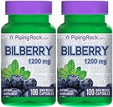 Piping Rock Bilberry Extract 1200 mg 2 Bottles x 100 Quick Release Capsules Dietary Supplement