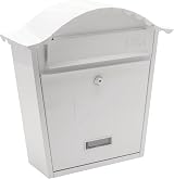 Burg-Wächter MB01 White Classic Wall Mounted Lockable Steel Post Box 36x37x13cm