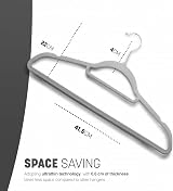 KEPLIN Velvet Hangers 50 Pack Non-Slip 360° Hook Tie Bar Space Saving view 2