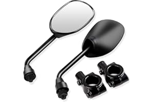 XYZCTEM Black Retro Style Side Rearview Mirror w/ 7/8" Handlebar Mount 8mm Adaptor For Mountain Bike BMX Bicycle Motorcycle Dirt Bike ATV Cruiser Chopper-Pair