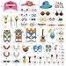 60pcs Luau Photo Booth Props - Hawaiian/Tropical/Tiki/Summer Pool Party Decorations Supplies (Assembly Needed)
