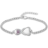 shajwo Cremation Jewelry Infinity Heart Urn Bracelet for Human Ashes for Women Adjustable Memorial Keepsake Link Bracelet