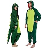 Funziez! Dinosaur Adult Onesie - T-Rex Halloween Costume - Plush Dino One Piece Cosplay Suit for Adults, Women and Men