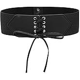 BAOKELAN Women Wide Elastic Belts Stretchy Vintage Lace-up Corset for Dresses
