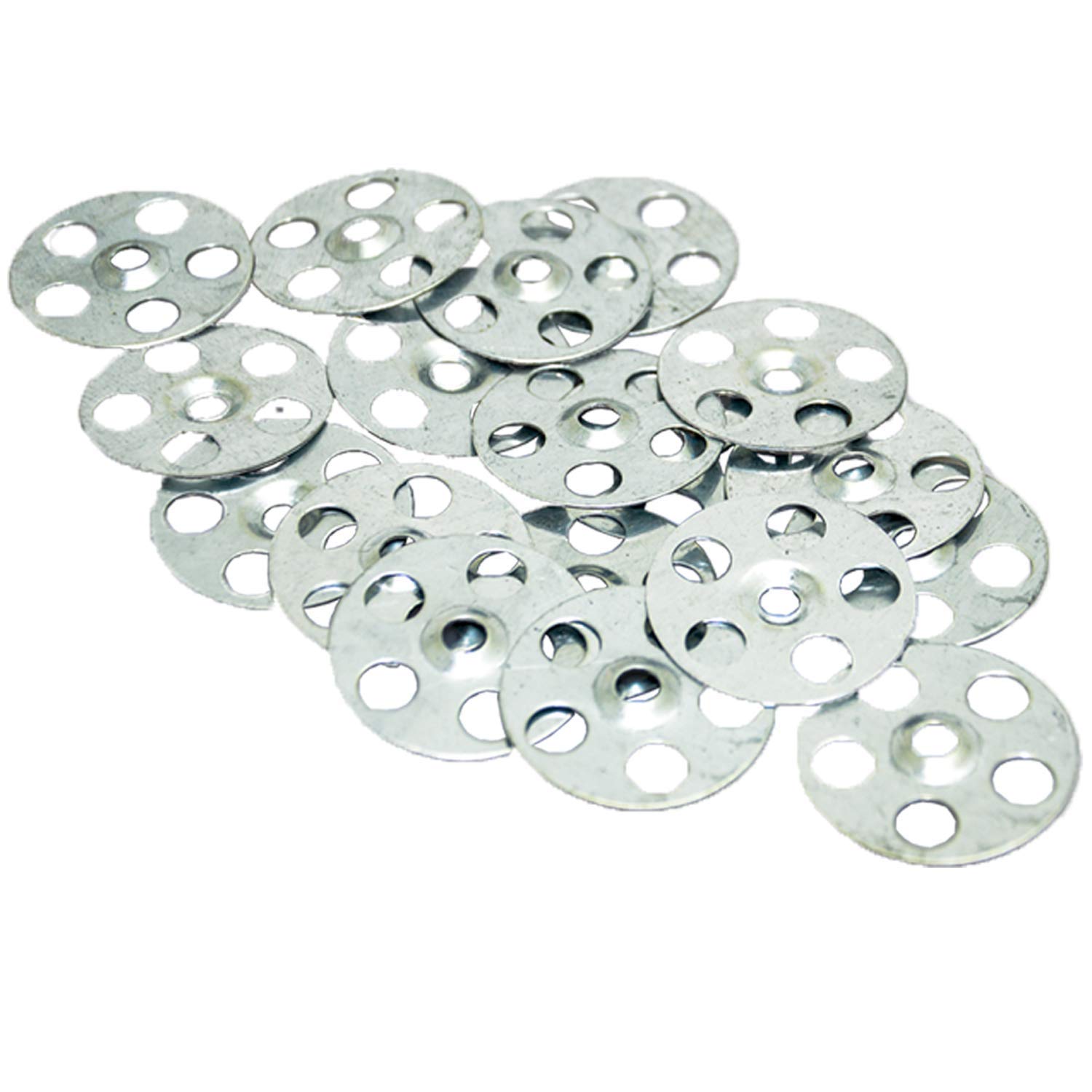 Metal Washers Insulation Fixings Discs Washer 100 Pieces - Tool Bag - Plasterboard Fixings for Tile Backer Boards and XPS Foam Insulation Boards Wall Floor Ceiling Blocks Rolls loft Insulation