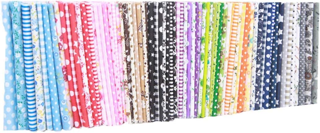 Behkiuoda 70PCS Cotton Craft Fabric Bundle Patchwork Squares Quilting Sewing Patchwork DIY