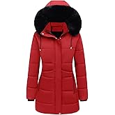 Gihuo Women's Winter Warm Puffer Coat Quilted Long Parka Jacket with Removable Hood