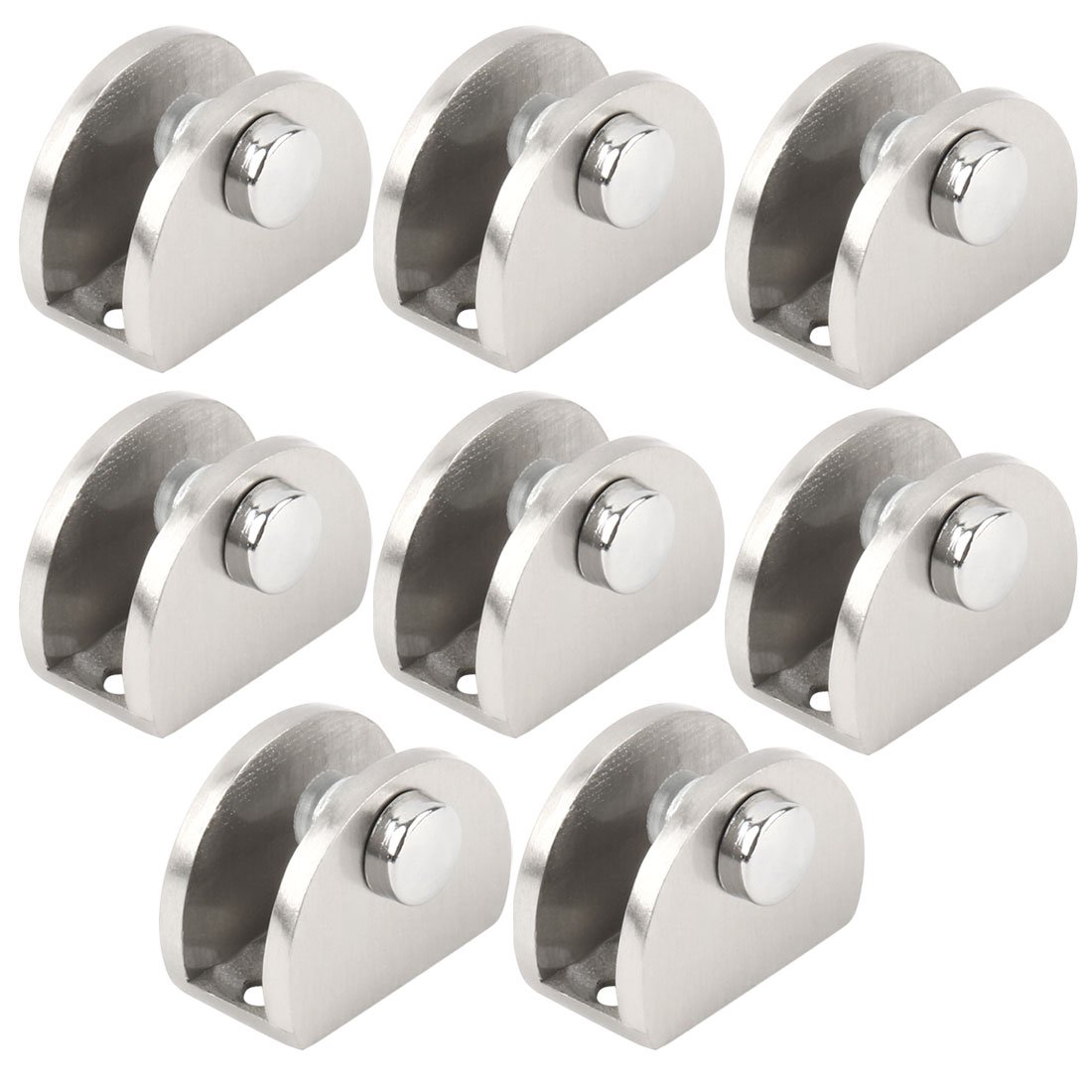 Sourcingmap 8pcs 25 x 13 x 19mm Stainless Steel Home Cabinet Door Glass Clamp Shelf Brackets Fixing Clips Holder
