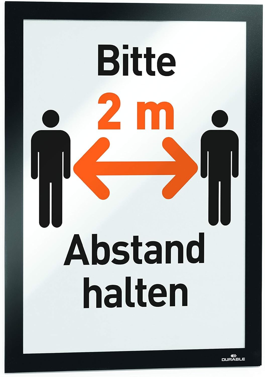 Durable DURAFRAME Self-Adhesive Magnetic Frame | A4 Format In Black | Pack of 1 Frames | Document Frame for Professional Internal Signage