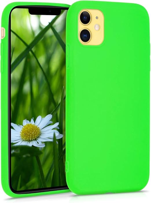 Amazon Com Kwmobile Tpu Silicone Case Compatible With Apple Iphone 11 Soft Flexible Protective Phone Cover Neon Green