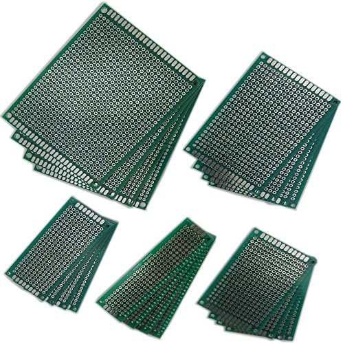 SINCODA 20 Pieces Double Sided Prototype PCB Universal Board for DIY, Multiple Sizes