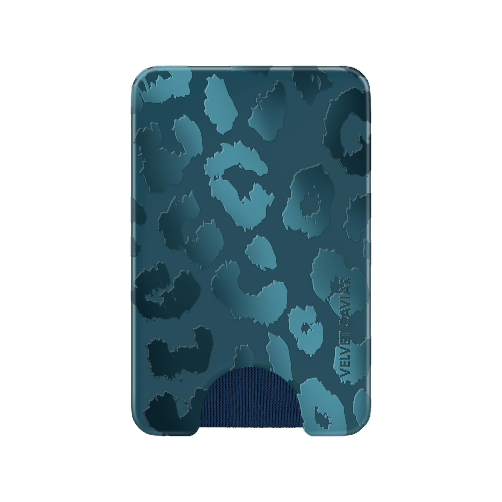 VELVET CAVIAR compatible with MagSafe Wallet 2.0 | Magnetic Card Holder Wallet for iPhone 17/16/15/14/13/12 or Phone Cases compatible with MagSafe | Metallic Navy Leopard