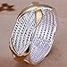 BOHG Jewelry Womens Fashion Silver-Plate Wide Fashion Gold X Criss Cross Love Eternity Ring Wedding Band Size 8