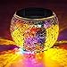 Solar Table Lamp Mosaic Glass Ball Lights Waterproof Warm White Decoration Light 2 Pack for Home, Garden, Patio (New Arrival)