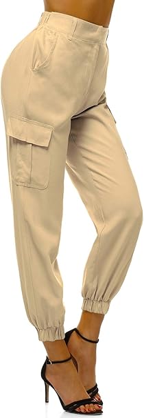 Ozonee Damen Cargohose Chino Stoff Hose Chinos Lang Stoffhose Jogger Chinohose Pants Bundchen Freizeithose Rohrenhose Sporthose High Waist Hoch Bund Gurtel O Hm005 Amazon De Bekleidung