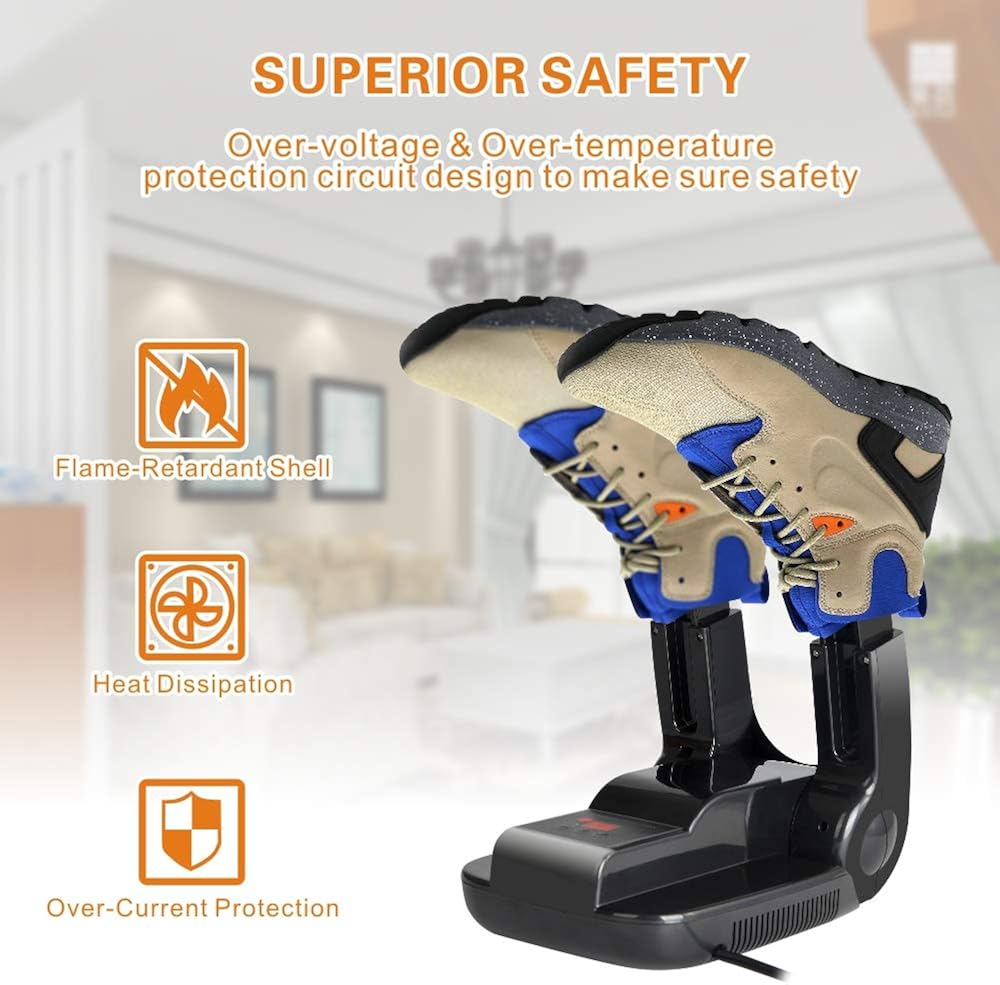 FORWIT Shoe Dryer Boot Dryer, Electric Glove Warmer with Heat Blower, Portable Boot Heater with Adjustable Folding Rack and Timer & Quick Drying (Digital Timer): Shoes