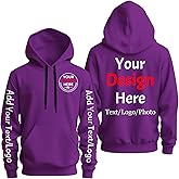 Bulk Custom Hoodies Your Design Here, Personalized Hoodie Add Your Text Logo Photo Name,Customized Sweatshirts for Men Women
