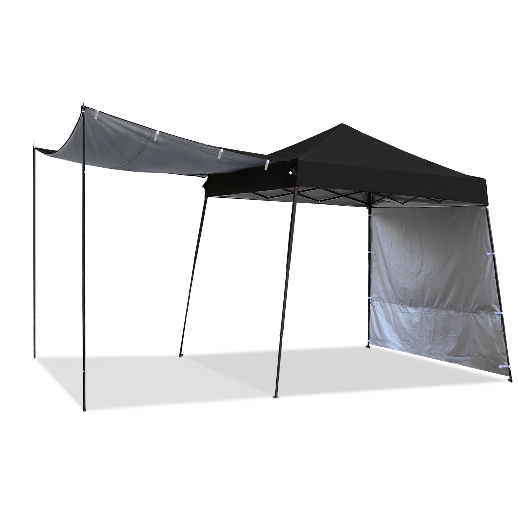 Photo 1 of (TARP ONLY) (USED/FAIR) LANMOUNTAIN 10'X10' Canopy Tent,8'X8' Top,Instant Pop Up Canopy w/2 Sidewalls,4 Support Rods,Adjustable Slant Legs,Portable Sun Shade for Garden,Beige