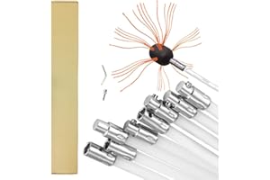 DECFLO 33FT Chimney Brush Kit, Electrical Rotary Drill Drive Chimney Sweep Kit, Fireplace Cleaning Brush Kits with 10 Nylon Flexible Rods & Chrome Button Locking System
