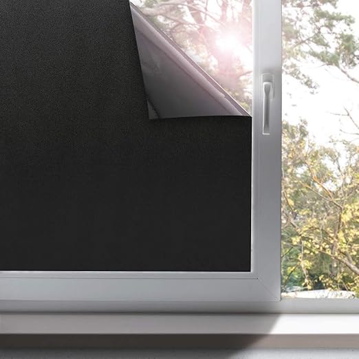 rabbitgoo Vinilo Negro para Ventana para Cristal Vinilo Adhesivo