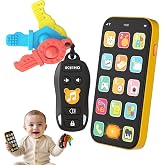 Baby Phone Baby Keys Toys Set, Bilingual Play Phone &amp; Toy Keys for Toddlers | Pretend Play with Sounds Lights for Toddlers 1-3, Musical Early Learning Toys for 1 Year Old Boys Girls Infant Age 6+ Months