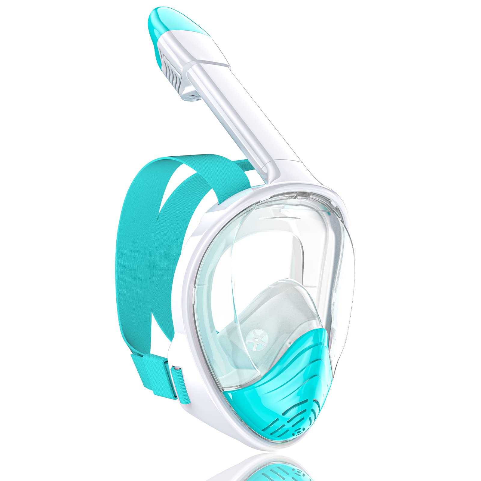 Photo 1 of *MISSING SNORKEL* QingSong Full Face Snorkel Mask for Adults, Snorkeling Gear with Camera Mount, 180 Degree Panoramic View Snorkel Set Anti-Fog Anti-Leak