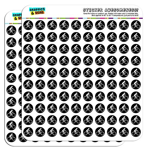 Biking Cycling Symbol 1/2" (0.5") Planner Calendar Scrapbooking Crafting Stickers - Opaque