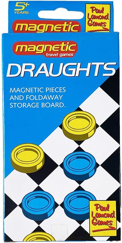 Paul Lamond Games Magnetic Travel Draughts Game Black University Games
