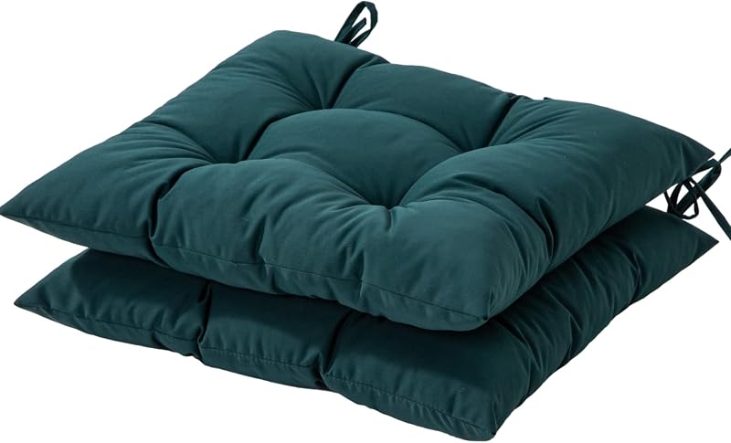 HAMO Outdoor Garden Chair Cushions Set of 2 Dark Green 45x50 cm