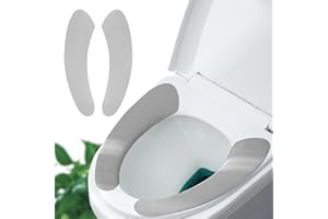IENSEN Thin and Warm Toilet Seat Cover Pad – Self-Adhesive, Adjustable and Cut-to-Fit, Comfortable and Easy to Clean, Perfect for Home Bathrooms (Grey)