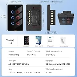 SMATRUL Smart Wall Light Switch with USB C
