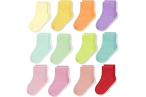CozyWay Baby & Toddler Socks Crew Comfy Cotton Socks For Girls and Boys Babies Soft & Breathable Infant - 12 Pack