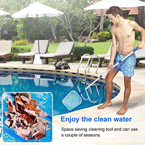 Molbory Pool Leaf Skimmer Net with Pole, Swimming Pool Leaf Skimmer Net with 47\